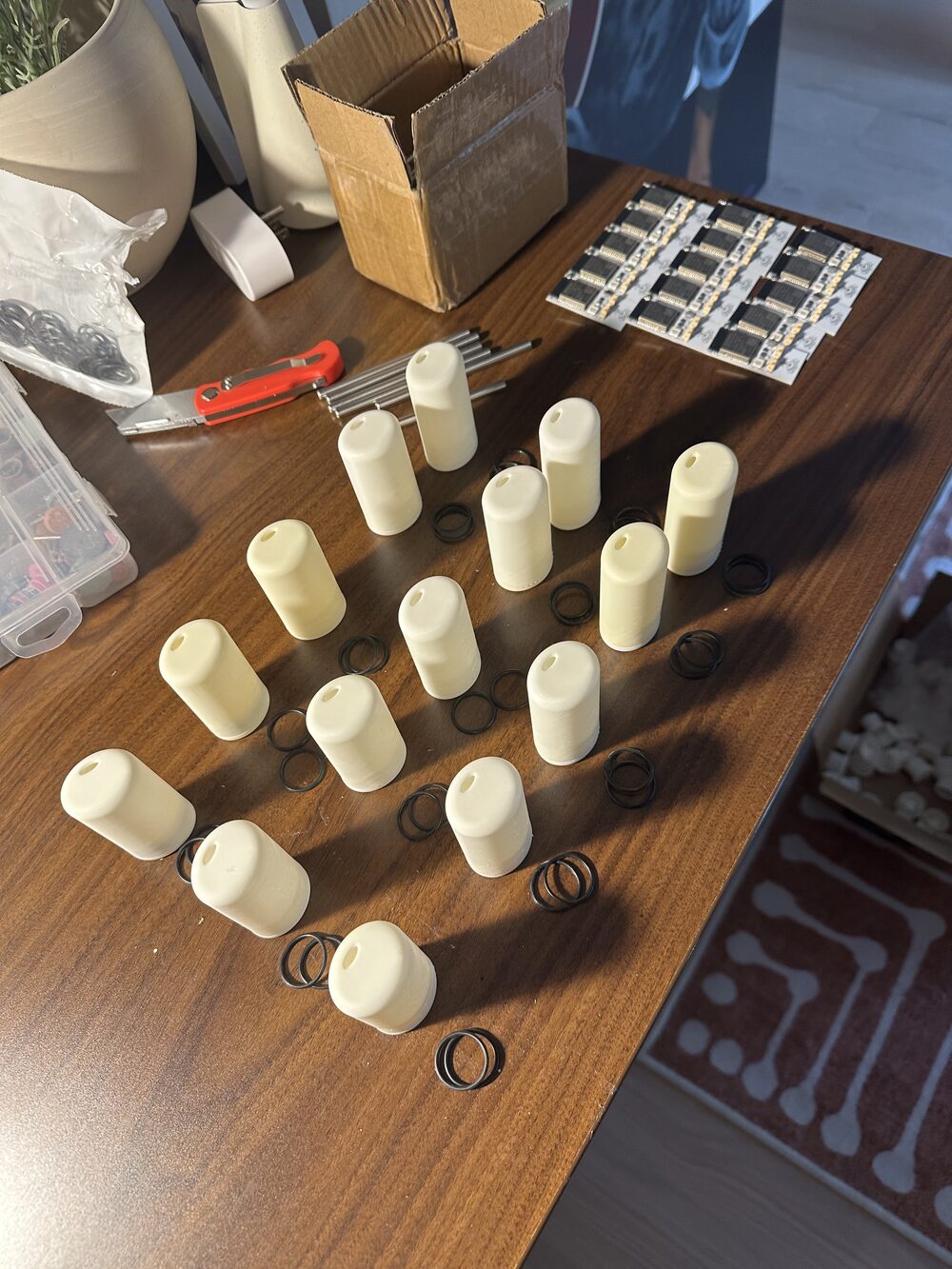 3D printed PlantSense shells ready for assembly